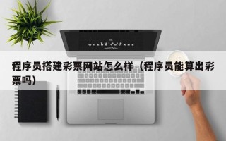 武汉程序员搭建彩票网站怎么样（程序员能算出彩票吗）